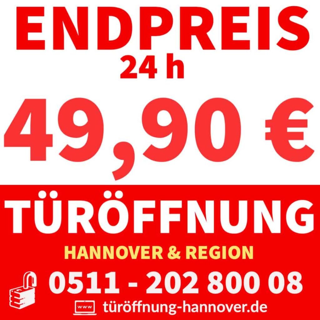 Schlüsseldienst Hannover - 49,90 € 1 Schluesseldienst Stoecken Tueroeffnung